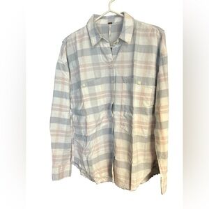 Free People Women's Plaid Button-Up Shirt Multicolor‎ Size s